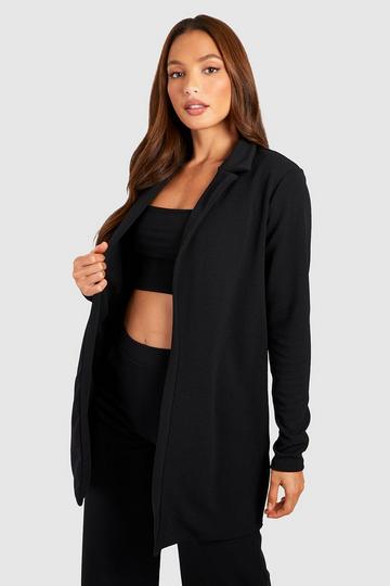 Tall Basic Jersey Fitted Longline Blazer black
