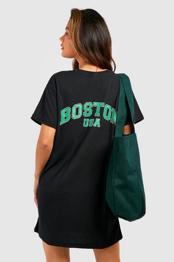 Boston Oversized T-shirt Dress black