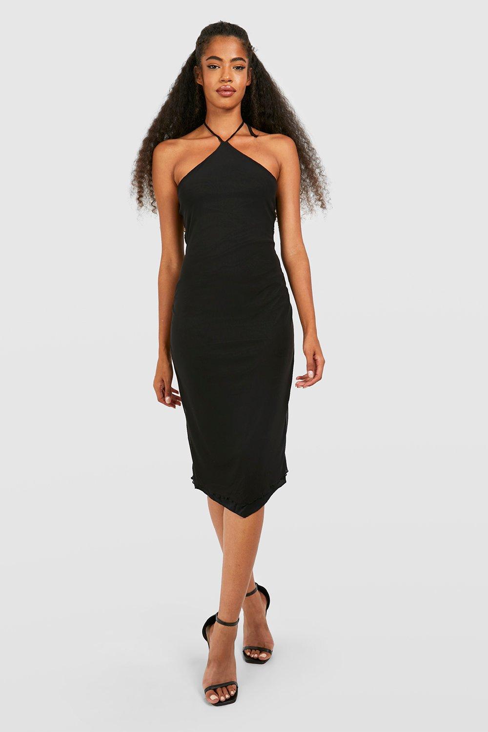 Black clearance halter dress