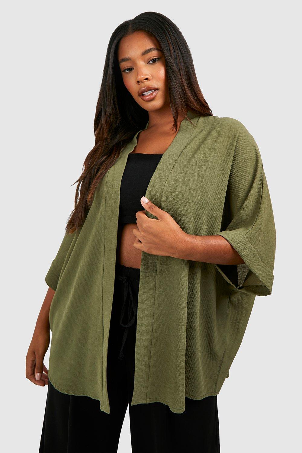 Olive green kimono discount cardigan