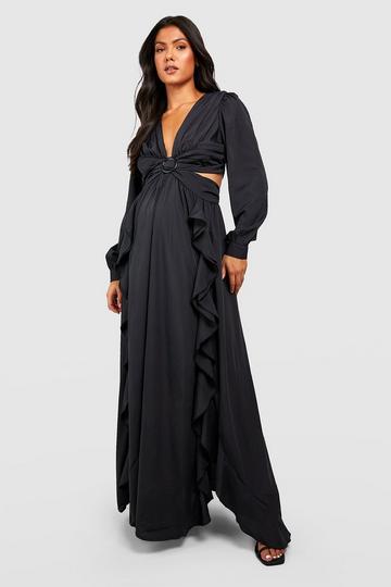 Maternity Cut Out Maxi Dress black