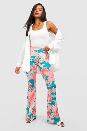 Women's Puddle Hem High Waisted Flared Trouser