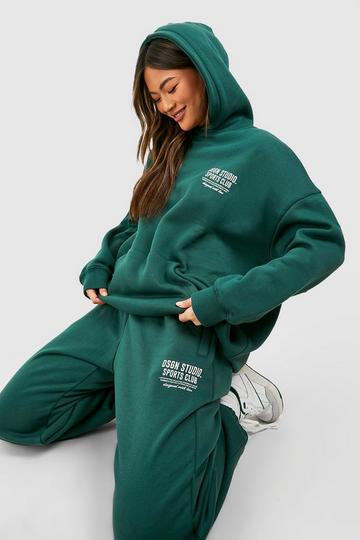 Sports Club Slogan Oversized Jogger forest