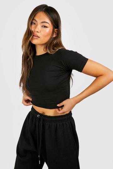 Black Short Sleeve Fitted Top