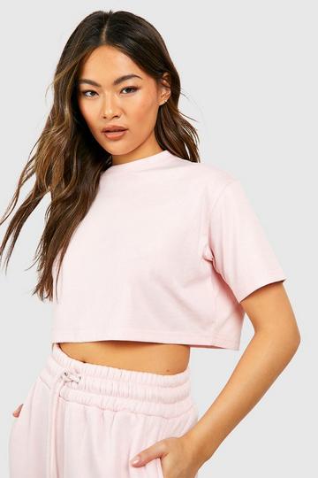 Pink Crop Boxy Fit T-shirt