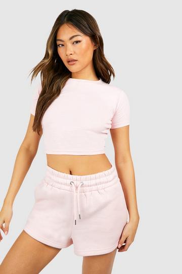 Short Sleeve Fitted Top light pink