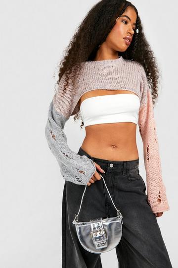 Silver Half Moon Buckle Trim Grab Bag