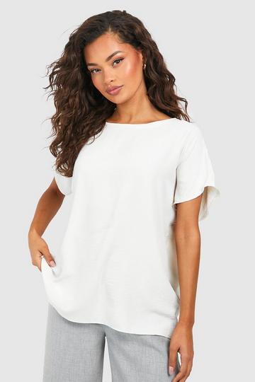 Relaxed Fit Woven T Shirt cream