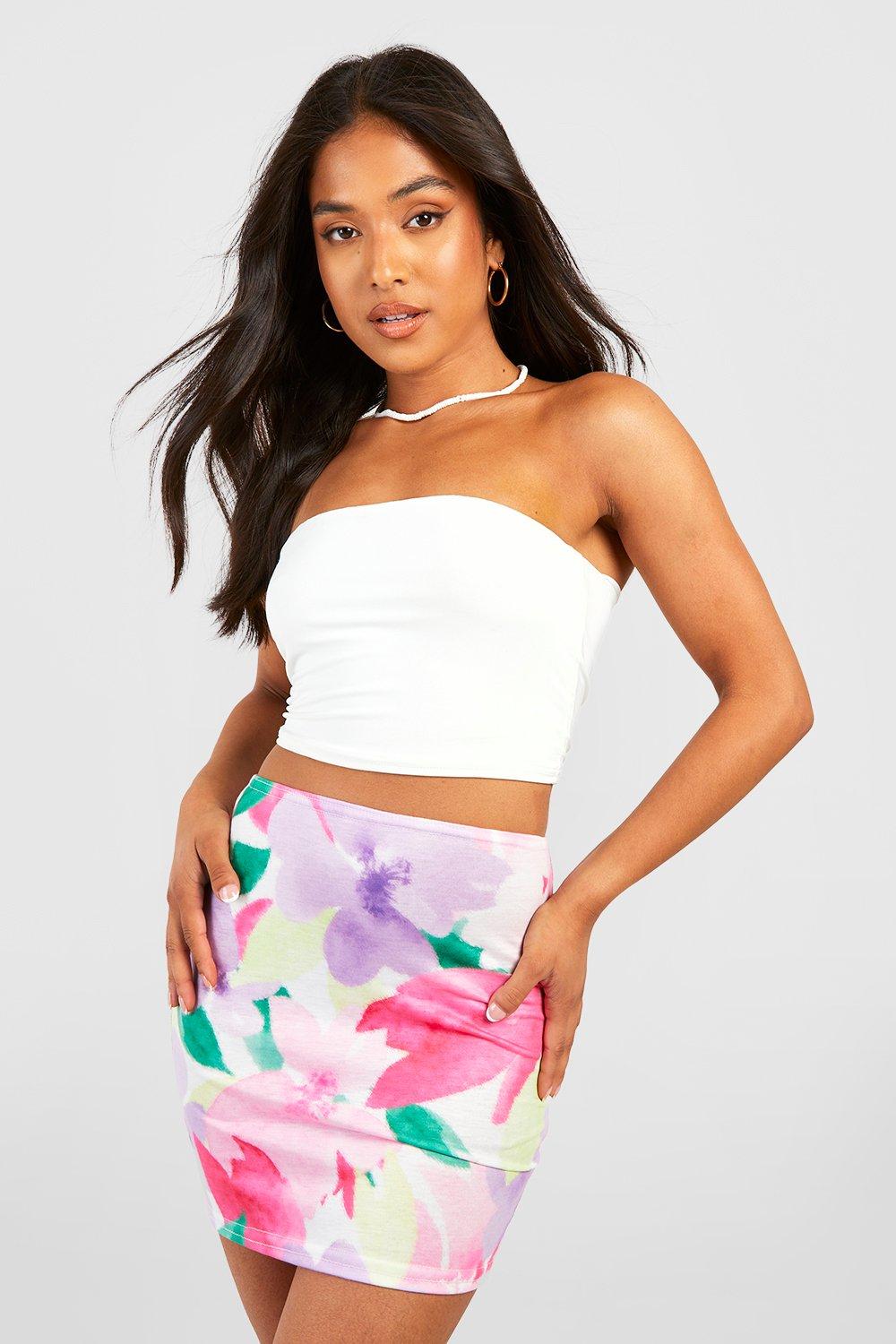 Lilac floral outlet pencil skirt