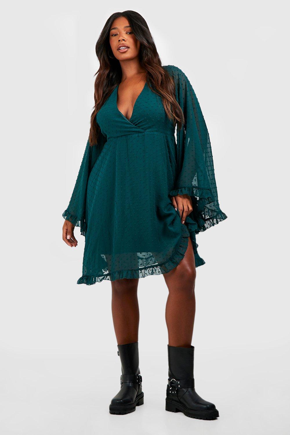 Emerald green hot sale dress boohoo