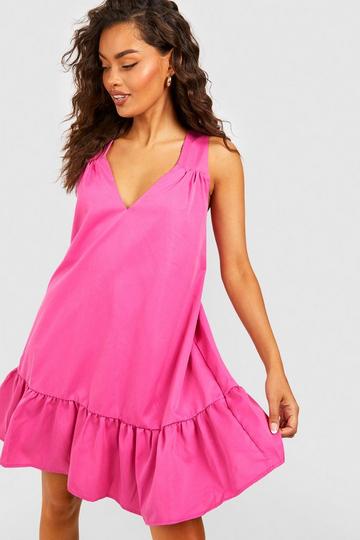 Trapeze Mini Dress hot pink