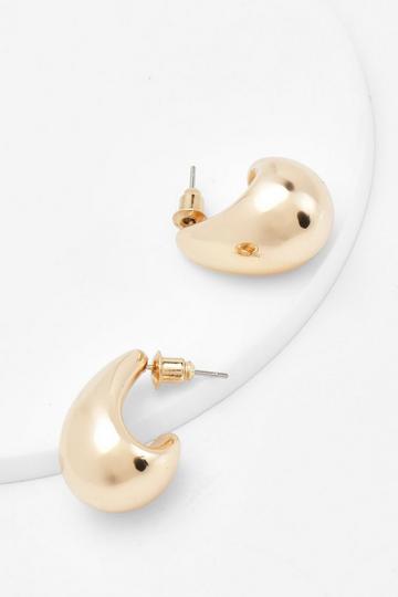 Gold Metallic Oversized Chunky Hoop Earrings