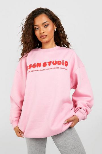 Dsgn Studio Bubble Slogan Sweatshirt light pink