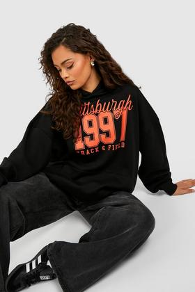 Black Los Angeles Slogan Oversized T Shirt