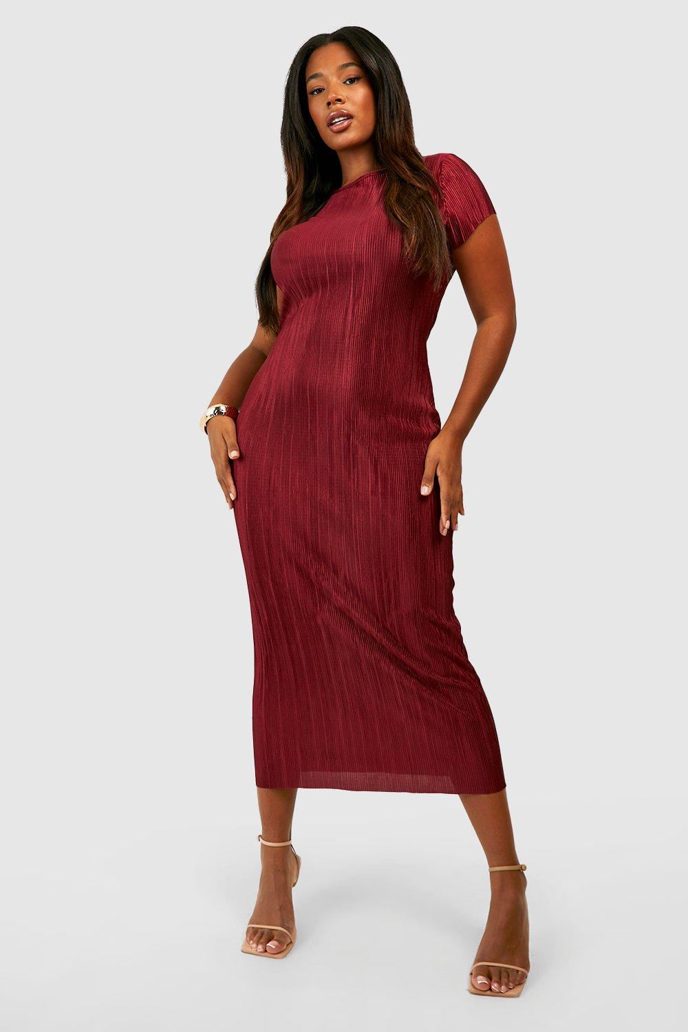 Modest burgundy hotsell dresses long