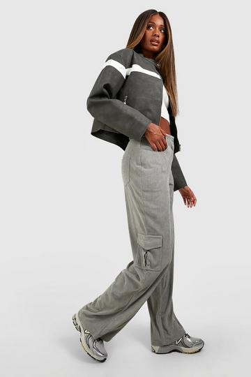 Cargo Pocket Cord Jeans grey