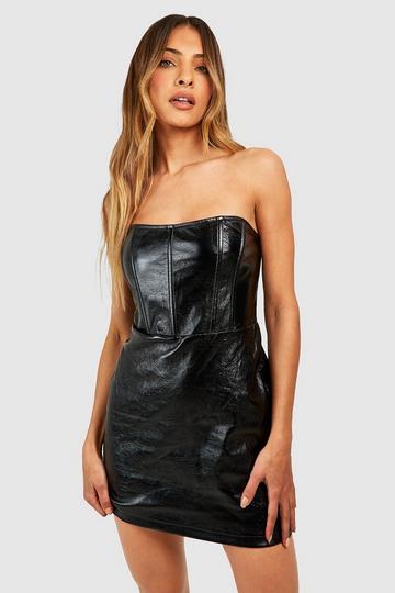 Metallic Corset Mini Dress black