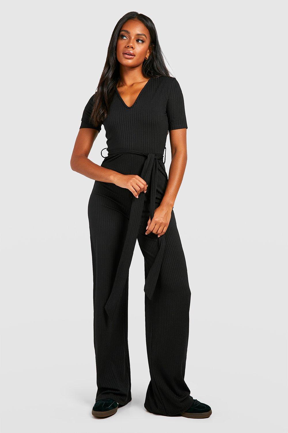 Black jumpsuit with outlet belt