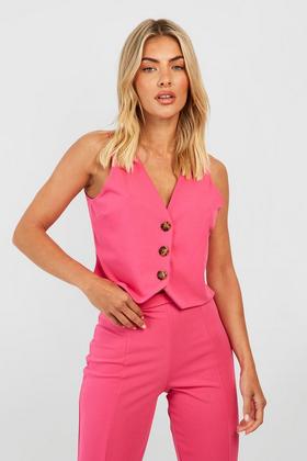 Women's Petite Cropped Tailored Waistcoat