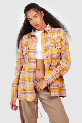 grandad collar flannel shirt