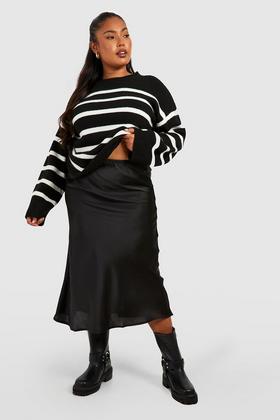 Faux Leather Pleated Midi Skirt