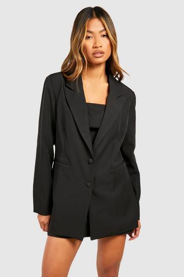 Relaxed Fit Longline Tailored Blazer black