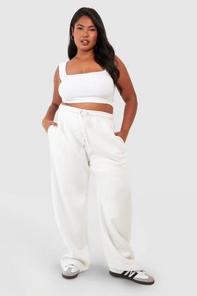 Women's White Waffle Joggers