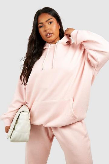Plus Oversized Over The Head Hoodie pink