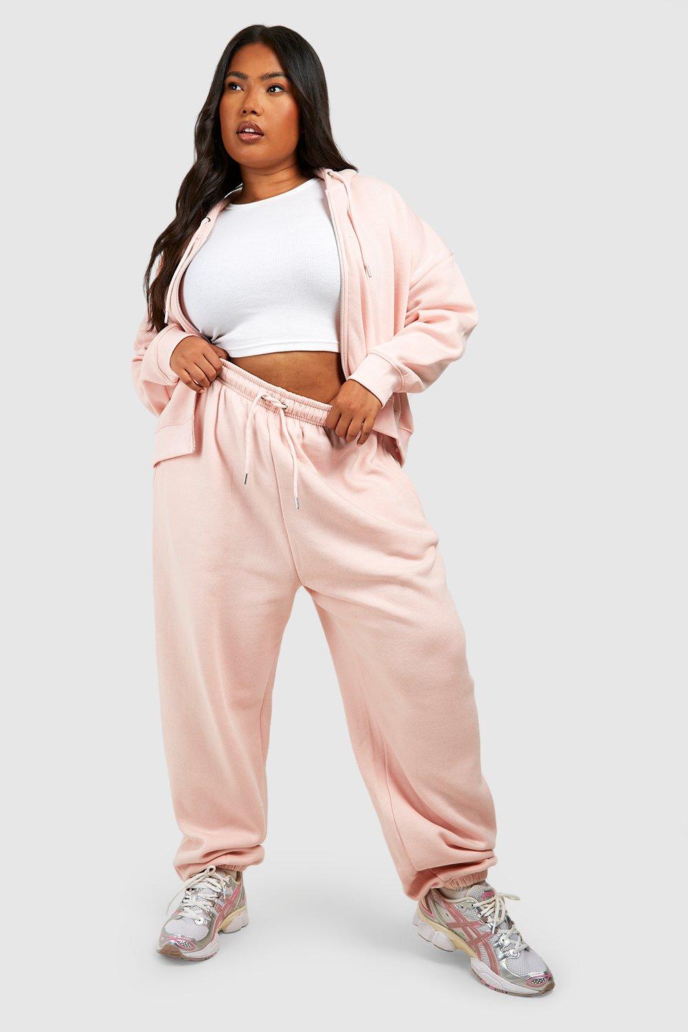 Plus size hot sale pink joggers