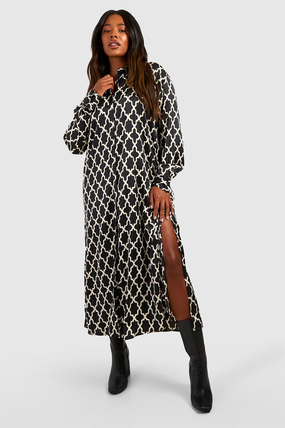 Boohoo chain print dress sale