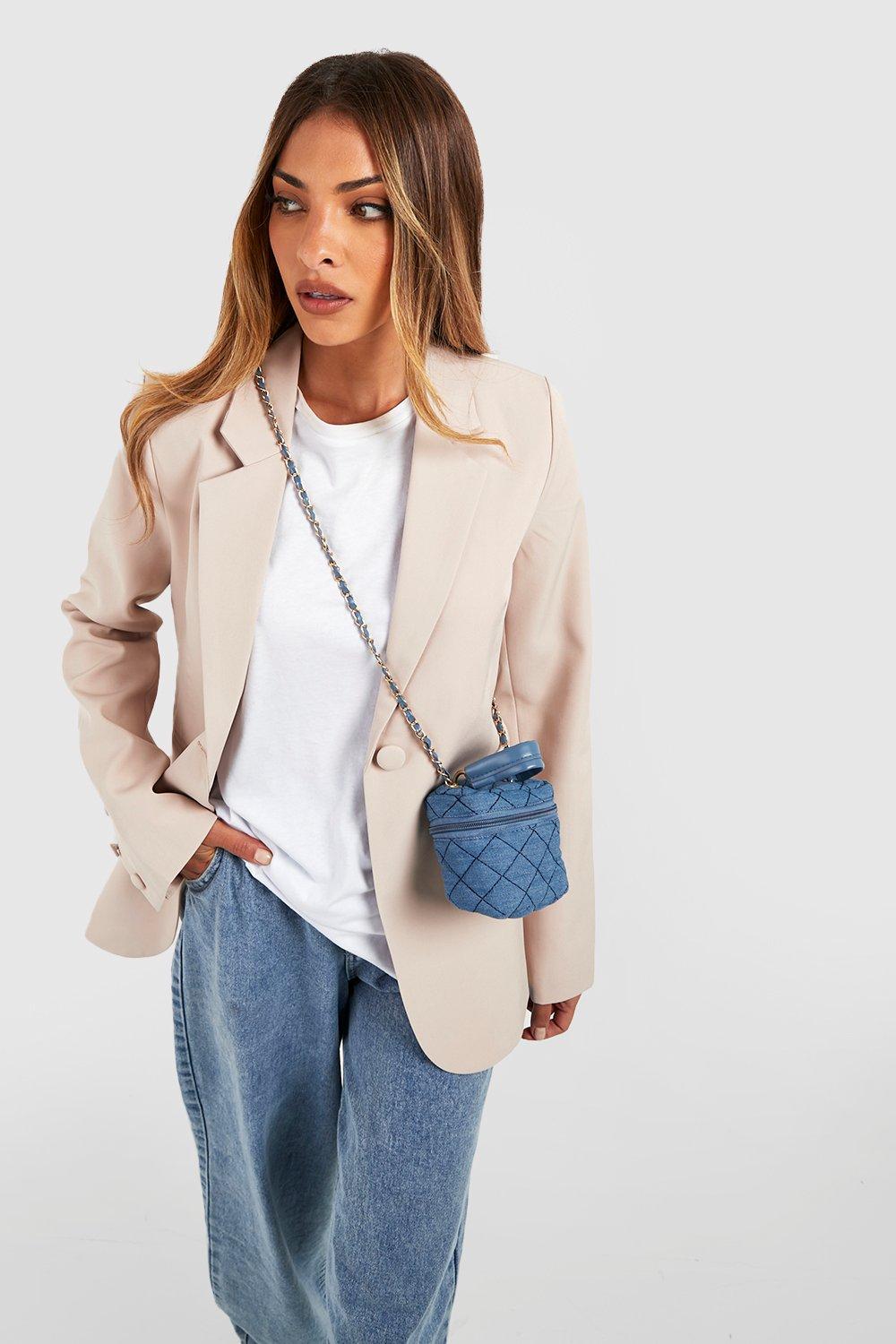 Misspap Boxy Grandad Oversized Blazer Boohoo UK