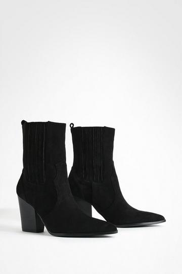 Chelsea Detail Cowboy Boots black