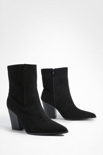 Wide Fit Panel Detail Cowboy Boots black