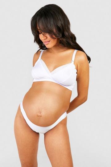 Maternity Mesh Insert Nursing Bra white