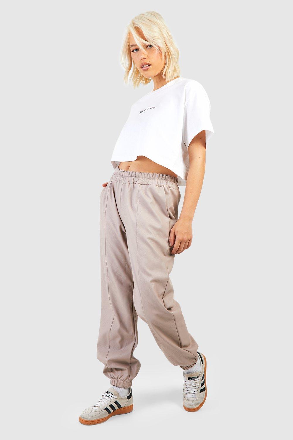 Leather hot sale look joggers