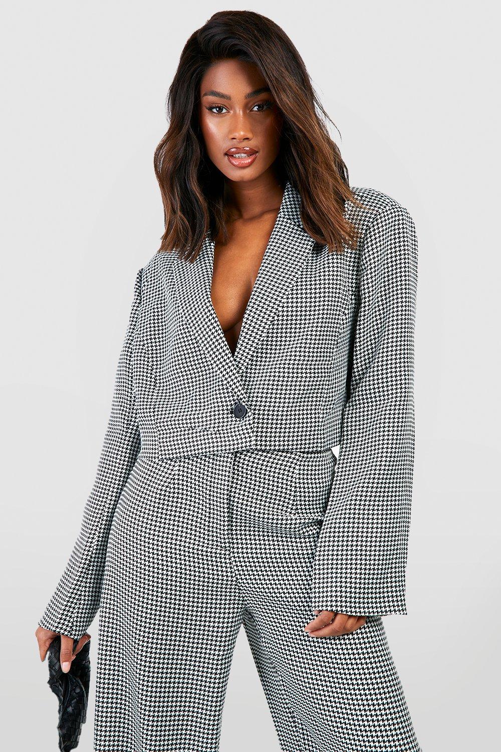 Off white houndstooth on sale blazer