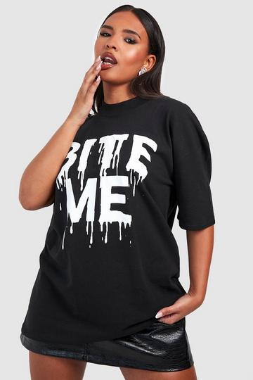 Plus Halloween Bite Me T-shirt black