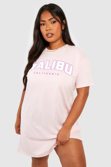 Plus Malibu T-shirt Dress pink