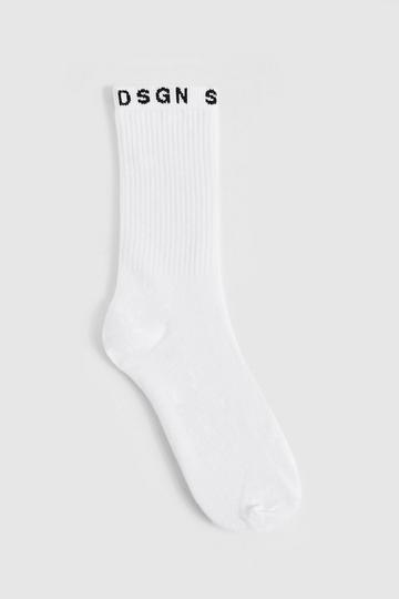 White Single Dsgn Studio Basic Sports Sock