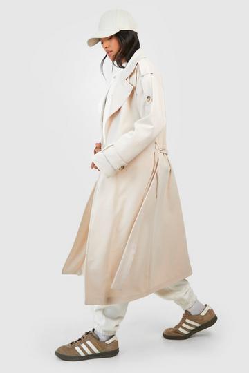 Petite Oversized Maxi Trench Coat beige