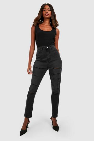 Plus Wash Black Slash Rip Jegging washed black