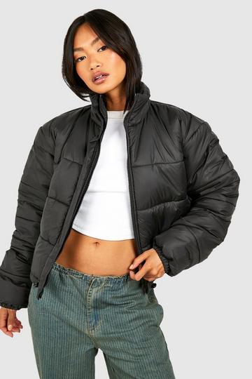 Black puffer jackets | boohoo UK