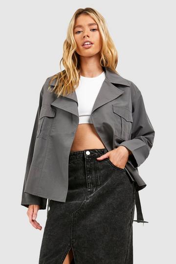Belted Utility Jacket charcoal
