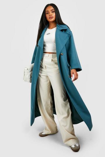 Super Oversized Maxi Double Breasted Wool Look Coat forest