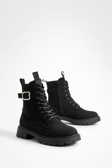 Chaussures de randonnée à boucles - Pointure large black