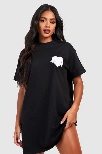 Black Halloween Ghosting You T-shirt Dress