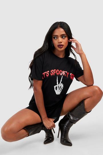 Its Spooky Szn Oversized Halloween T-shirt Dress black