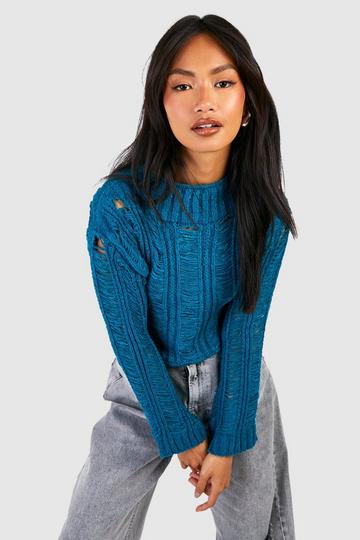 Chunky Ladder Stitch Jumper emerald