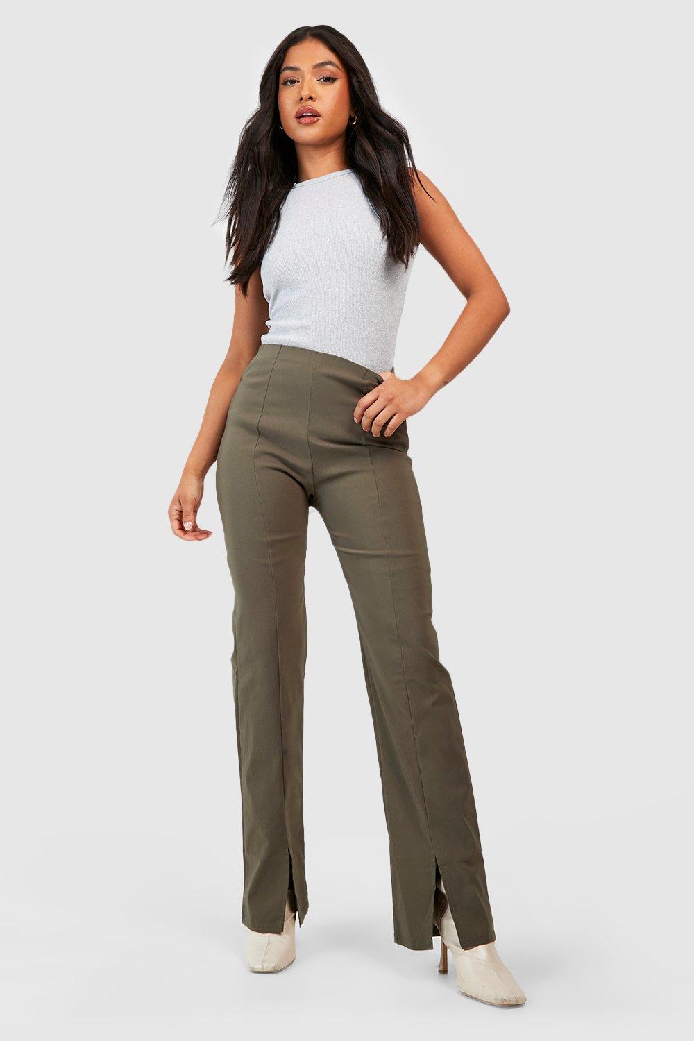 High-waist wide-leg trousers with double dart detail - Light brown | ZARA  United States
