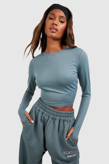 Sage Green DSGN Studio Supersoft Peached Sculpt Long Sleeve Top
